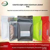 Sachets d'emballage alimentaire mats à huit soudures, autoportants, à motif imprimé personnalisé, pour sucre, nouilles, produits secs, snacks, avec compartiments