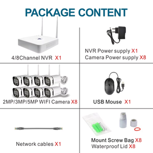Tseye ชุดกล้องรักษาความปลอดภัยระบบ CCTV ระบบรักษาความปลอดภัยของกล้องวงจรปิดไร้สายมองเห็นกลางคืนแบบ8CH 5MP 2MP สีเต็มรูปแบบ - Product Image 6