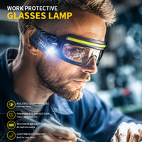 Lampe frontale LED COB super lumineuse, étanche IP65, faisceau réglable, détecteur de mouvement, rechargeable, type lunettes