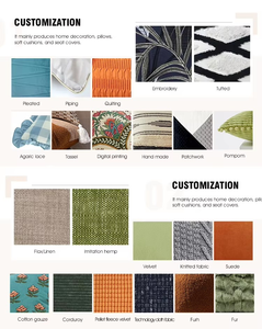 Sofa đệm ném Gối trang trí vải bán buôn tùy chỉnh dệt sọc hoa hình vuông hình dạng nhà dây kéo jaezo - Product Image 5