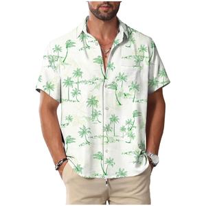 Playa Vacaciones verano manga corta botón abajo camisas para hombre Casual elegante camisa hombres Hawaiano botón manga corta playa verano - Product Image 4