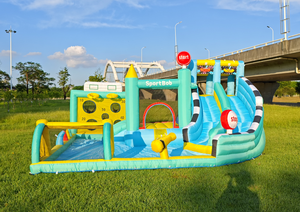 Thể thao ngoài trời Inflatable lâu đài phong cách mới trở ngại trượt Inflatable Trampoline trượt nước ngoài trời đồ chơi bơm hơi - Product Image 2