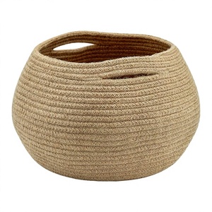Wholesale YUJUNBAO New Style 100% Cotton Rope Woven Eco-Friendly Foldable Laundry Storage <b>Basket</b> Oval Size S - Product Image 2
