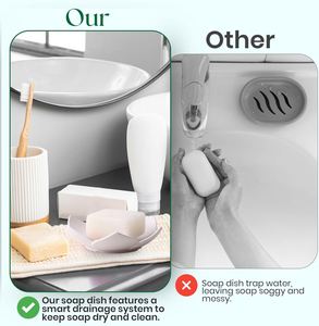Silicone Lotus <b>Soap</b> Case Plastic - Travel <b>Soap</b> Case <b>Holder</b>, Drainable <b>Soap</b> <b>Holder</b> Tray for Bathroom Kitchen Home Travel Use - Product Image 3