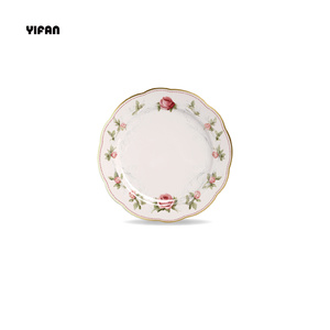 Wholesale Bone China Dishes Set Luxury Rose Plate Set <b>Dinnerware</b> Wedding Dinner Set for Event&Rental - Product Image 5