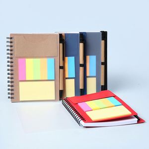 Promotion Kraft Cover Coil Note Book Custom logo Mini Notebook Memo Sticky Paper Notepad with Pen School Supplies - Product Image 1