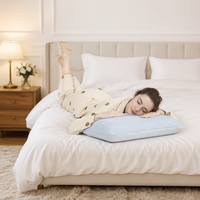 Oreiller cervical orthopédique en mousse à mémoire de forme tissée ventilée avec couche de gel rafraîchissant et housse amovible anti-bactérienne