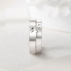 Anillo de Beso Romántico para Parejas, Regalo de San Valentín para Hombre y Mujer, Anillo con Figura de Amor Exagerado, Regalo Creativo y Chic - Product Image 1