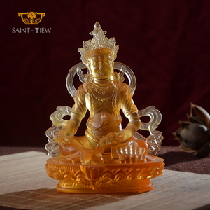 Estatuas de Jambhala Amarillas de la India, Esculturas Budistas de Cristal, Figura de Buda Hecha a Mano, Venta al por Mayor - Product Image 1