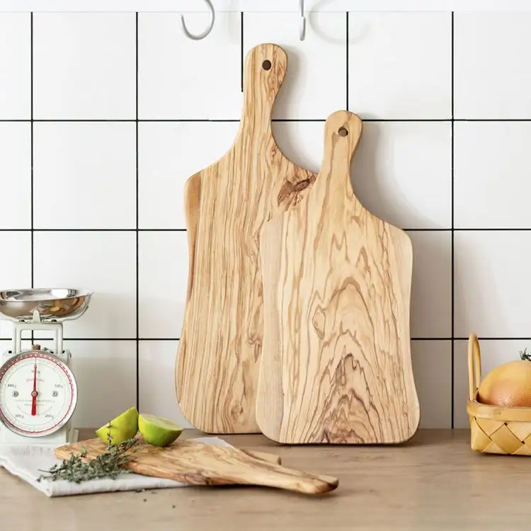 Creative irregular shape solid olive wooden cutting board