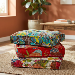 Cojines de suelo de kantha Tropicana - Product Image 3