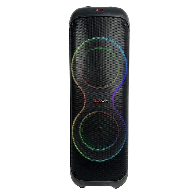 Best Selling Dual 8-Inch Wireless Speaker 40W with RGB LED Memory Card Support & for for Outdoor Party Use