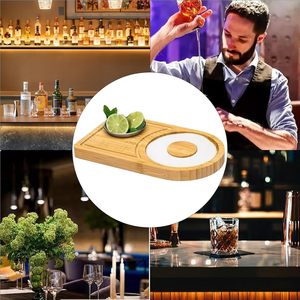 Vassoio in Legno per Sale da Margarita, Contenitore in Bambù per Zucchero e Sale, Accessorio per Barman, per Bicchieri da Cocktail - Product Image 2