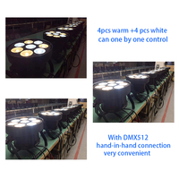 Lampu Par COB 8 mata 400W, lampu permukaan COB LED 4*50 dengan strobo DMX IP20 untuk Bar pernikahan Hotel Studio