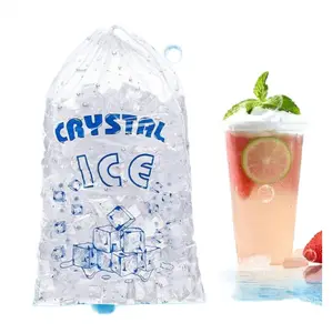 Hihg Quality Plastic Ice Cube Bag 8 10 12 15 20 Lb Disposable Ice Cooler Frozen Bag Transparent Plastic Ice Cube Bags