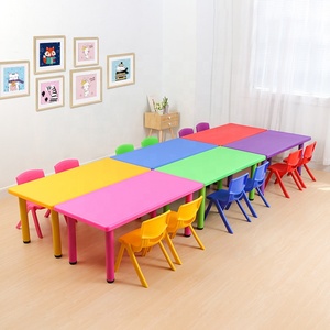 Meubles de garderie pour enfants de maternelle, table en plastique pour enfants d'intérieur et d'extérieur et ensemble de chaises empilables pour la salle de classe et la maison - Product Image 1