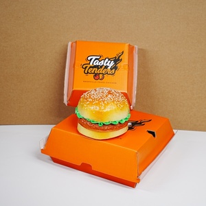 Tùy chỉnh in ấn logo bán buôn dùng một lần Takeaway Burger ăn trưa bao bì thực phẩm Giấy gợn sóng vỏ sò Burger hộp - Product Image 5