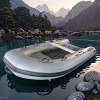 Bateau semi-rigide en aluminium à coque rigide en V profond de 340 cm pour 4-5 personnes, idéal pour les sports et loisirs sur rivière et lac, adapté aux plongeurs