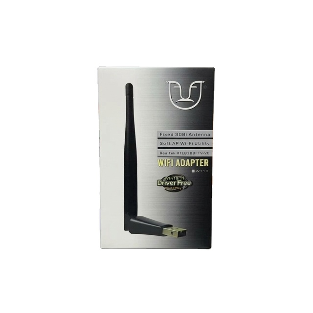 W113 150Mbps 2.4GHz USB WiFi Dongle with 3dBi Antenna,  AP Hotspot Function, RTL8188FTV Wireless Adapter for Desktop/Laptop