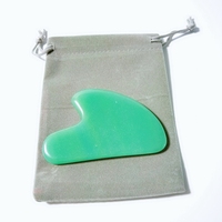 Outil de massage facial HZ en jade Gua Sha, Aventurine verte, outil Gua Sha personnalisé