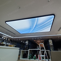 Azulejos de techo con estampado UV ignífugo a prueba de agua, decoración de líneas 3D, película de techo elástica de PVC para tiendas