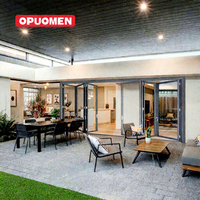Ventana Plegable de Vidrio para Casa OPUOMEN, Producto Chino, Vidrio Templado, Aluminio, Ventana Plegable Eléctrica para Casa