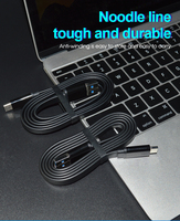 Flaches Strom verlängerung kabel USB a bis Typ C Lade-und Daten synchron isation für Heims icherheits kameras/-telefone, Switch Pro-Controller usw.
