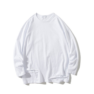 Camiseta personalizada de gran tamaño para hombre, de alta calidad, 100% algodón, cuello redondo, manga larga, estilo casual. - Product Image 1