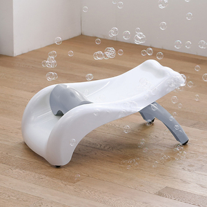 Silla de Baño Plegable Ajustable en Altura para Bebés Coreanos, Asiento Antideslizante y Cómodo de PVC para Lavar el Cabello, para Niños Pequeños, Baño Diario - Product Image 4