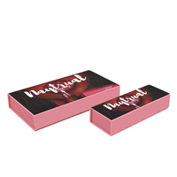 Boîte cosmétique magnétique personnalisée avec miroir, doublée d'éponge, emballage en papier pour brillant à lèvres, rouge à lèvres, parfum, crème pour le visage, gaufrée, laminée mate