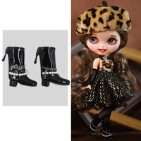 Chaussures de poupée Blythe de marque SQ, faites à la main, OB22/OB24, couleur unie, boucle plate, matériau PVC, accessoires de poupée à l'échelle 1:6