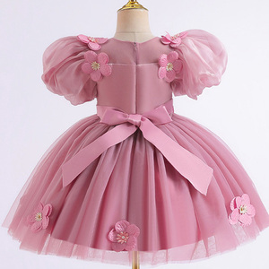 Gaun Pesta Putri Lengan Puff Model OEM yang Dapat Disesuaikan dengan Patch, Pakaian Musim Panas untuk Pengiring Pengantin - Product Image 2