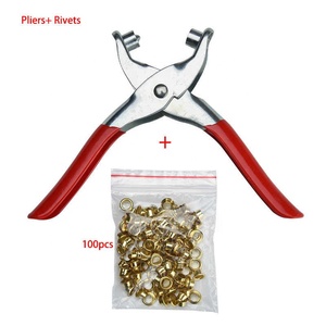 <strong>Hole</strong> <strong>Punch</strong> Hand <strong>Pliers</strong> Rivets <strong>Pliers</strong> and Rivet Punching Leather BeltTool Eyelets Grommets for Shoes Bags Leather Belt <strong>Plier</strong> 1Set