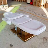 Offre Spéciale blanc beauté table de massage 3 moteur or électrique cosmétique visage extension de cils lit luxe