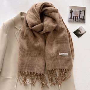 Bufanda a cuadros clásica de estilo coreano de lujo de alta calidad <span class=keywords><strong>para</strong></span> mujer, bufanda cálida gruesa de otoño e invierno <span class=keywords><strong>para</strong></span> <span class=keywords><strong>parejas</strong></span> que combinan con todo - Product Image 5
