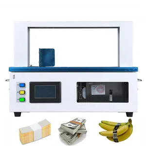 Máquina automática de cintar para embalagem de caixas de alimentos, suporte de linha de produção, equipamento de banda opp