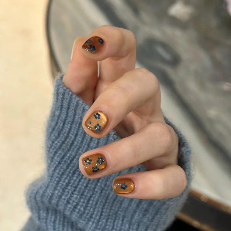 ดอกไม้สีเขียวโคลนสีทอง BY1363กล่อง30ชิ้น