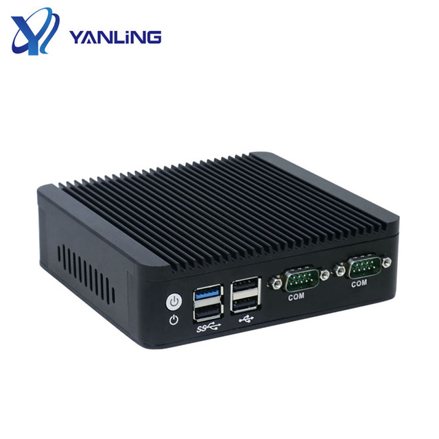 New Fanless Industrial Mini PC Dual Lan WiFi Support Windows/Linux/Ubuntu Portable Thin Client Multi-Region Plug Compatibility