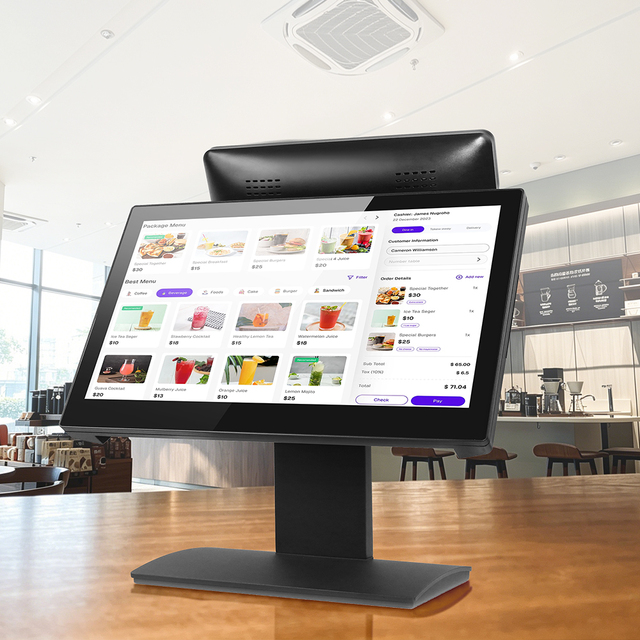 15.6 Inch Professional POS Terminal Manufacturer All in One POS Machine with Aluminum Alloy Stand for Coffee Android POS System