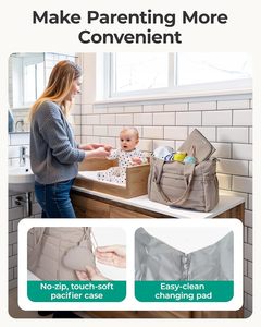 Borsa per Pannolini Personalizzata in Nylon PU, Borsa Ospedaliera per il Parto, Borsa da Viaggio per Maternità, Porta Ciuccio Lavabile in Lavatrice - Product Image 5