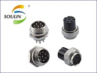 Soulin haute qualité M16 femelle 10 broches connecteur circulaire électronique câble de prise plastique Din Type laiton étain Contacts Aviation