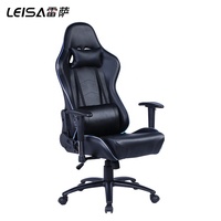 Chaise de jeu ergonomique avec repose-pied, à Base métallique, lumineuse rvb LED, pour ordinateur PC et Gaming, bon fonctionnement,