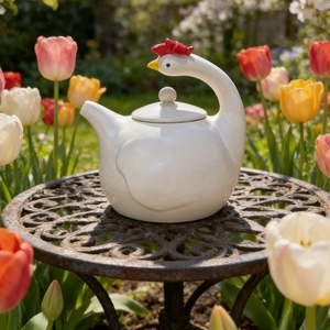 Théière en céramique en forme de poulet, mignonne et décorative, idéale pour la vente en gros et comme cadeau - Product Image 2