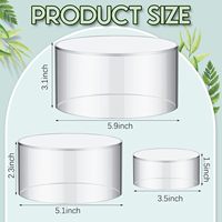 Lot de 6 présentoirs transparents écologiques en acrylique à 3 niveaux, personnalisables, étanches, modernes, pour bijoux et montres