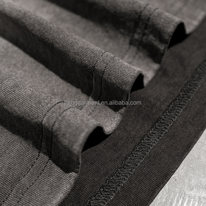 Camiseta Negra Vintage para Hombre, Estilo Oversize, Lavado a la Piedra, Manga Corta, 100% Algodón, Tejido de Punto, 250 Gramos, ¡Oferta! - Product Image 4