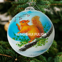 Boule de Noël en verre peinte à la main, motif Robin, écologique, de haute qualité, pour la vente en gros 2026, ornement de sapin de Noël, décoration festive pour la maison