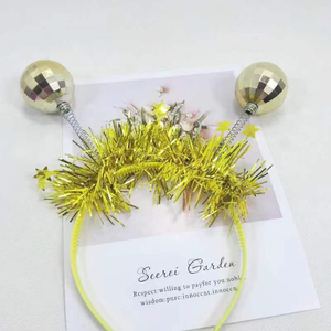 Party New Year Sparkle <strong>Disco</strong> Tinsel <strong>Headband</strong> with Laser Mirror <strong>Ball</strong> &amp; Plastic Hairband for Chinese New Year &amp; New Year Parties - Product Image 4