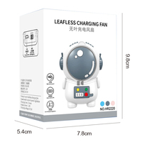 Mini ventilateur portable à deux vitesses, rechargeable par USB, sans pales, design astronaute mignon, porte-clés, produit ménager