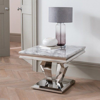 Table d'appoint moderne en métal, meuble d'appoint combiné, stable, facile à assembler pour salon, hôtel, villa