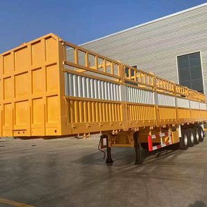 Semi-remorque pour le transport de bétail, 3/4 essieux, avec clôture de chargement, pour charges lourdes en acier de 40 à 60 tonnes, à suspension robuste - Product Image 1